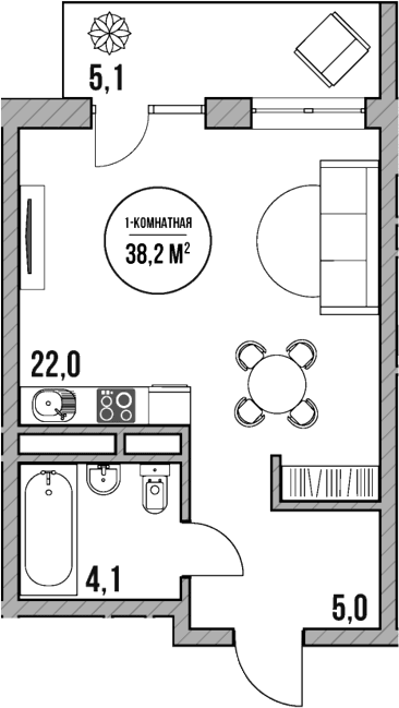 Продается 1-комн. квартира, 31.1 м²