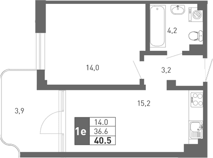 Продается 2-комн. квартира, 35.15 м²