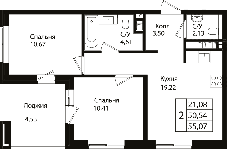 Продается 3-комн. квартира, 50.7 м²