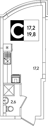 Продается 1-комн. квартира, 19.8 м²