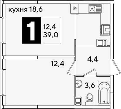 Продается 2-комн. квартира, 39 м²
