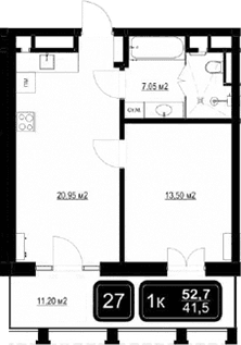 Продается 2-комн. квартира, 41.5 м²