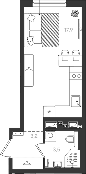 Продается 1-комн. квартира, 24.6 м²
