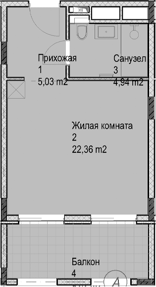 Продается 1-комн. квартира, 32.3 м²