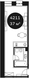 Продается 1-комн. квартира, 36.85 м²
