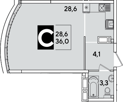 Продается 1-комн. квартира, 36 м²