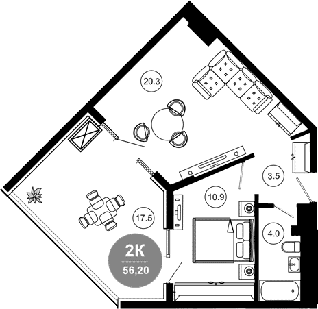 Продается 2-комн. квартира, 38.7 м²