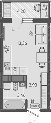 Продается 1-комн. квартира, 20.75 м²