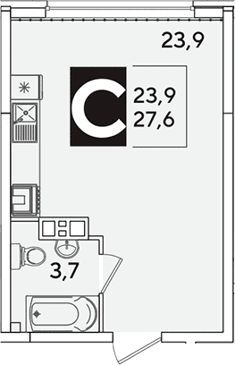 Продается 1-комн. квартира, 27.6 м²