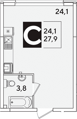 Продается 1-комн. квартира, 27.9 м²