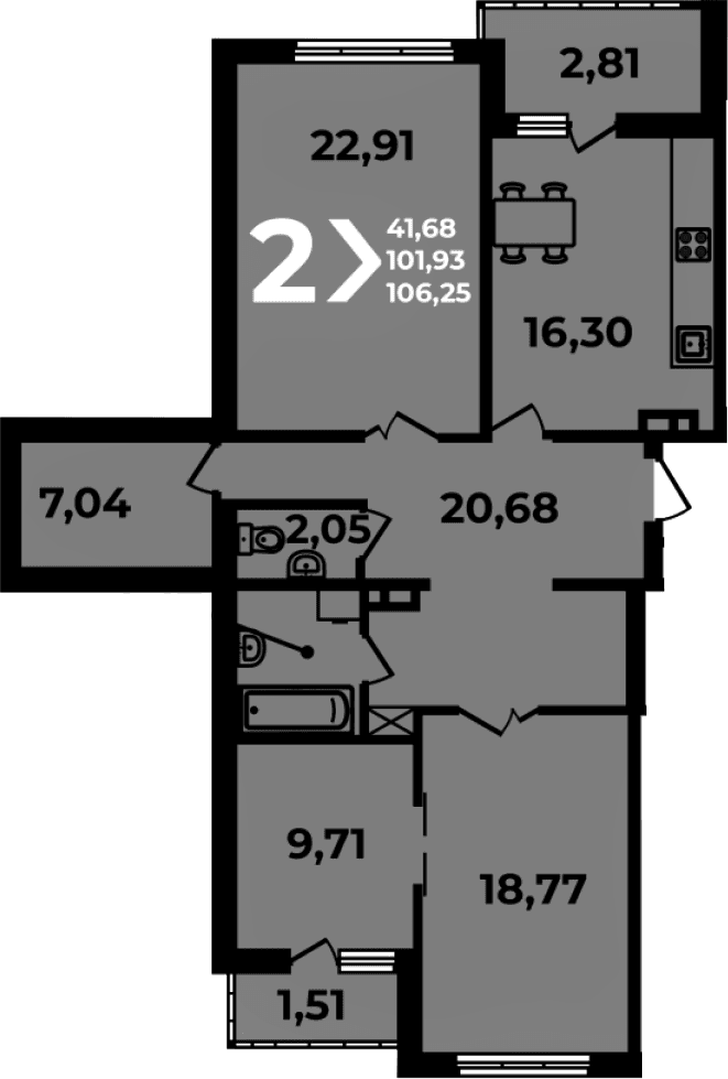 Продается 4-комн. квартира, 101.93 м²