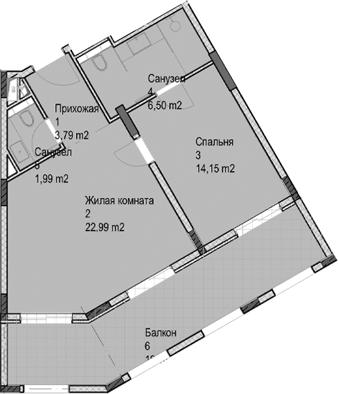 Продается 2-комн. квартира, 49.5 м²