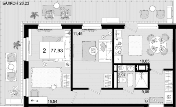 Продается 2-комн. квартира, 49.7 м²