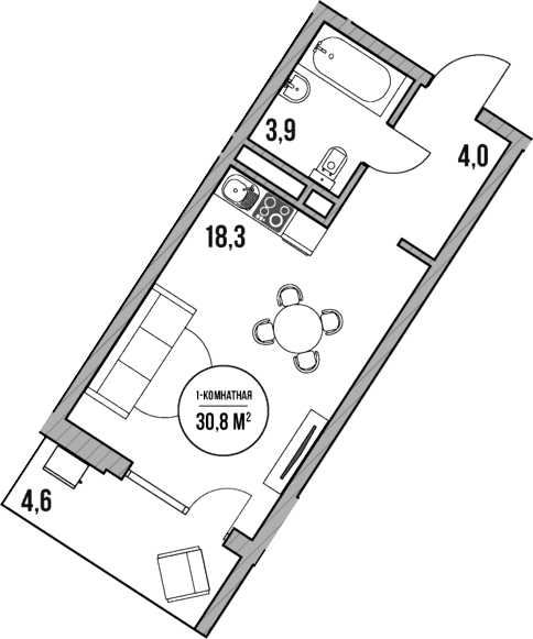 Продается 1-комн. квартира, 26.2 м²