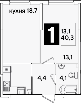 Продается 2-комн. квартира, 40.3 м²