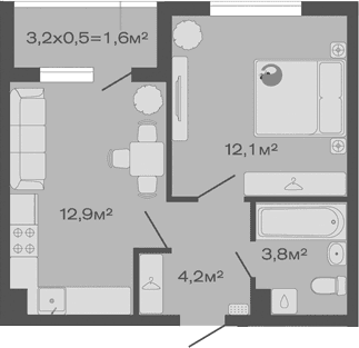 Продается 1-комн. квартира, 33 м²