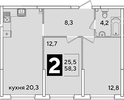Продается 3-комн. квартира, 58.3 м²