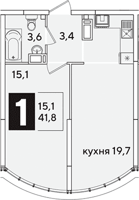 Продается 2-комн. квартира, 41.8 м²