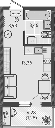 Продается 1-комн. квартира, 20.75 м²