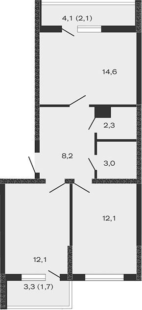 Продается 2-комн. квартира, 52.3 м²