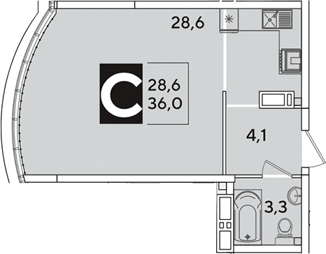 Продается 1-комн. квартира, 36 м²