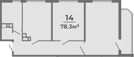 Продается 1-комн. квартира, 71.6 м²