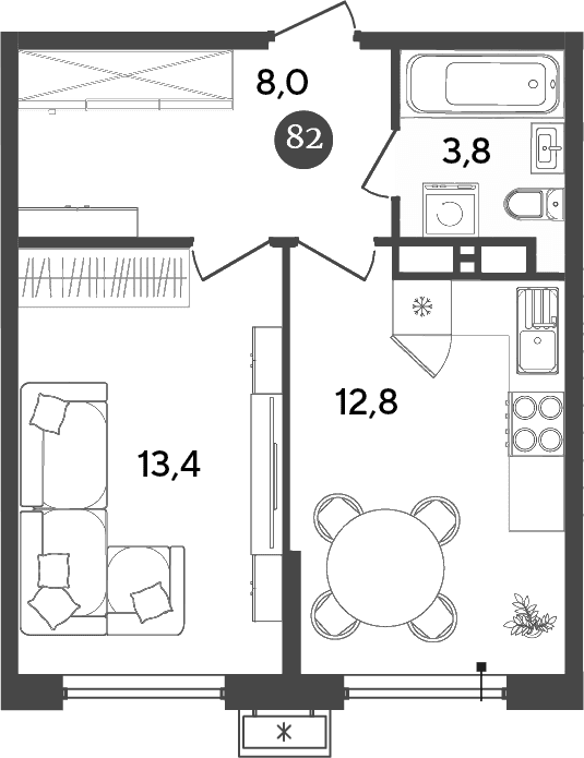Продается 1-комн. квартира, 38 м²