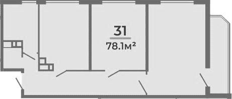 Продается 1-комн. квартира, 71.4 м²
