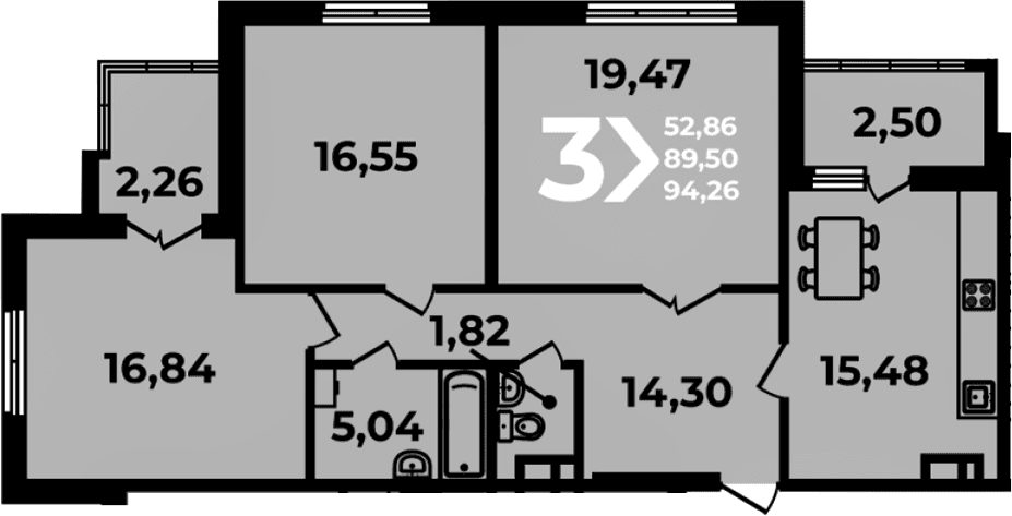 Продается 4-комн. квартира, 89.5 м²