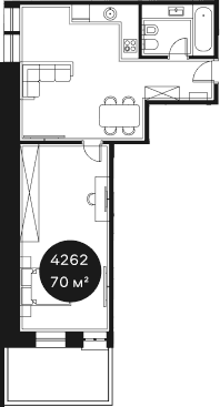Продается 1-комн. квартира, 69.77 м²