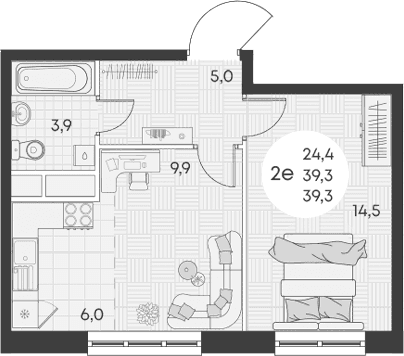 Продается 2-комн. квартира, 39.3 м²