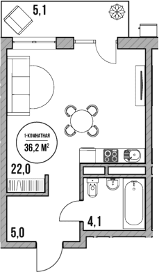 Продается 1-комн. квартира, 31.1 м²