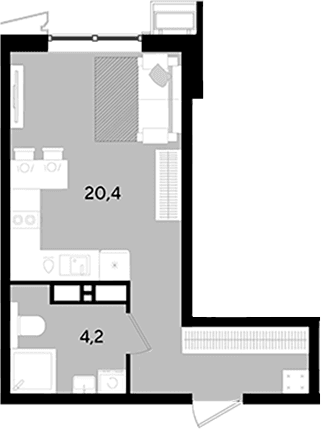 Продается 1-комн. квартира, 24.6 м²