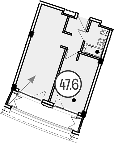 Продается 1-комн. квартира, 47.6 м²