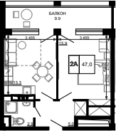 Продается 1-комн. квартира, 37.1 м²