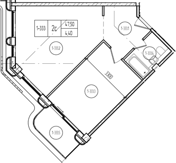 Продается 1-комн. квартира, 47.56 м²