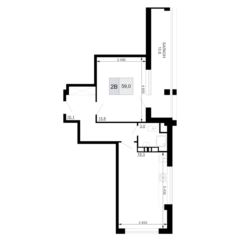Продается 2-комн. квартира, 48.2 м²