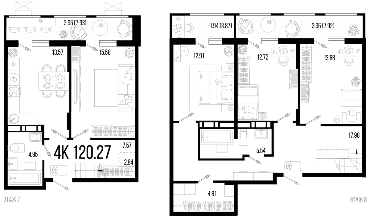 Продается 4-комн. квартира, 113.79 м²