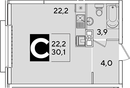Продается 1-комн. квартира, 30.1 м²