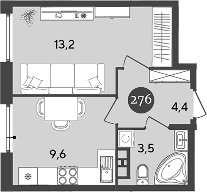 Продается 1-комн. квартира, 30.7 м²