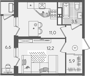 Продается 1-комн. квартира, 32.6 м²