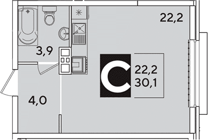 Продается 1-комн. квартира, 30.1 м²