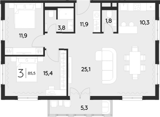 Продается 2-комн. квартира, 80.2 м²