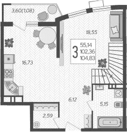Продается 4-комн. квартира, 102.36 м²