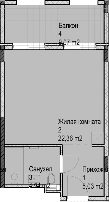 Продается 1-комн. квартира, 32.3 м²