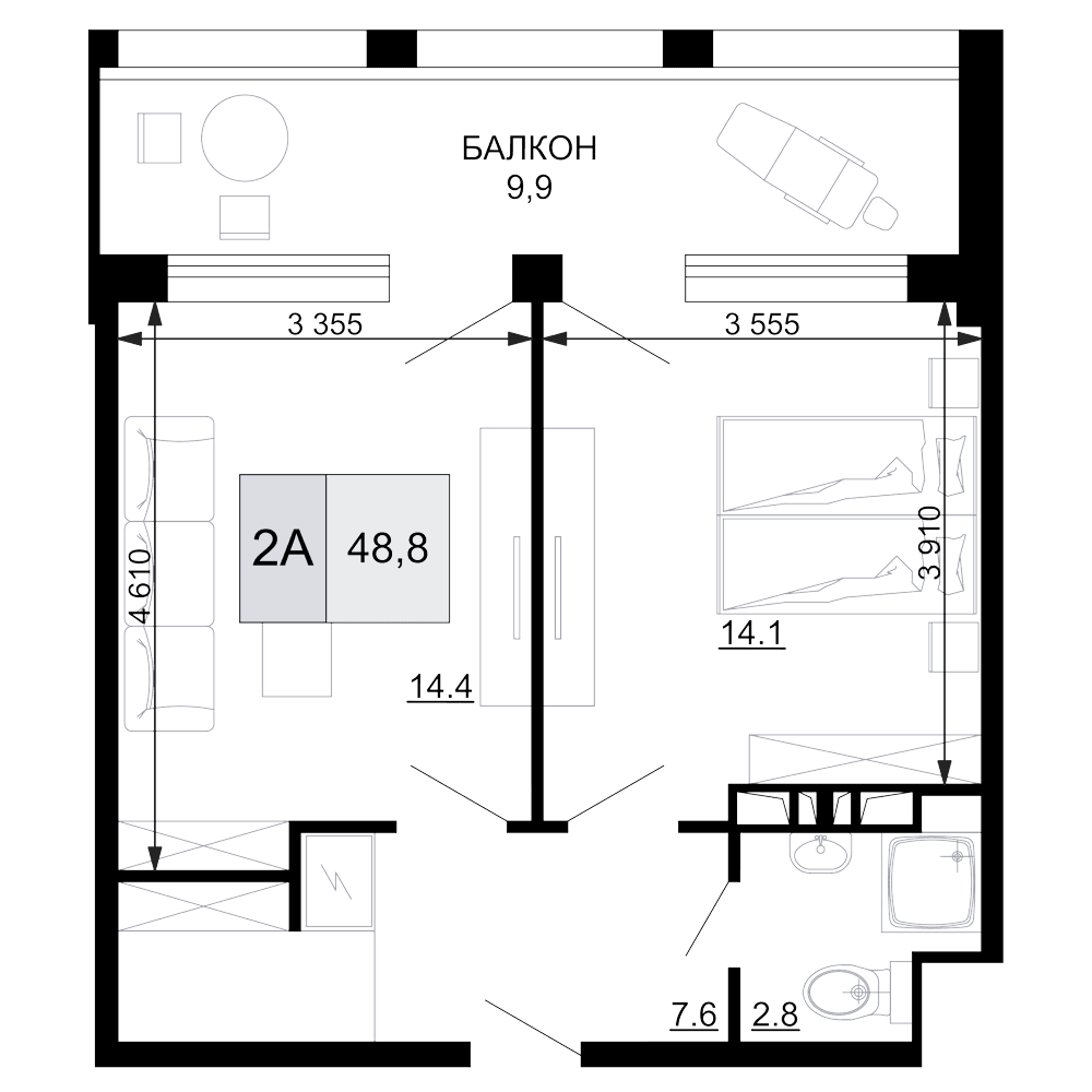 Продается 2-комн. квартира, 38.9 м²