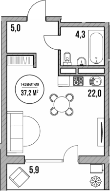 Продается 1-комн. квартира, 31.3 м²