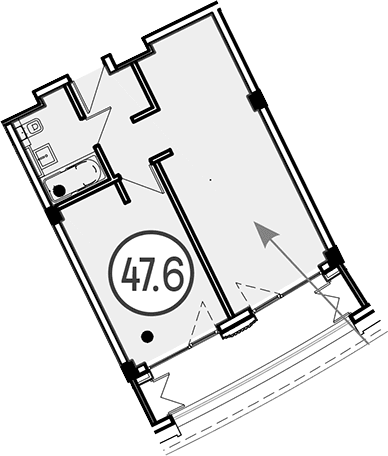 Продается 1-комн. квартира, 47.6 м²