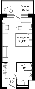 Продается 1-комн. квартира, 27.7 м²