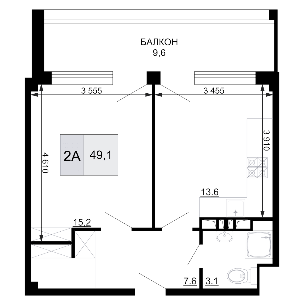 Продается 2-комн. квартира, 39.5 м²